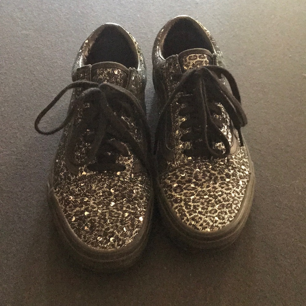 Black glittered vans